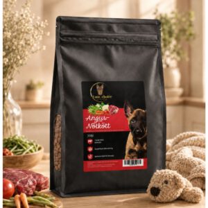 Hundfoder för valpar med Angus-nötkött och näringsrika ingredienser – premium hundmat framtagen för växande valpar med hög kötthalt och god smak